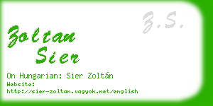 zoltan sier business card